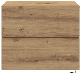 vidaXL Τοίχου κομοδίνο με συρτάρι with artisan δρυς 50 x 39 x 41 εκ.