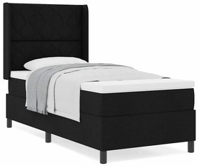 vidaXL Κρεβάτι με ελατήρια με στρώμα Μαύρο 100 x 200 cm ύφασμα