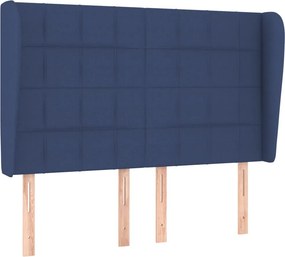 vidaXL Κρεβάτι Boxspring με Στρώμα Μπλε 140x190 εκ. Υφασμάτινο