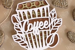 Σετ των 2 Intra απο ξύλο plywood 3mm-4mm πάχος - Καφέ Mandala | Πρότυπο 3D | CNC Δίασταση 30x30 cm INTRAFABR-100852173