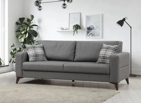 Stewehome Kristal 3θέσια πολυθρόνα σκούρο γκρι
