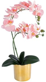 Τεχνητό Φυτό Σε Κασπώ Orchid 21129 Φ26x43cm Multi-Fuchsia GloboStar Πηλός,Ύφασμα