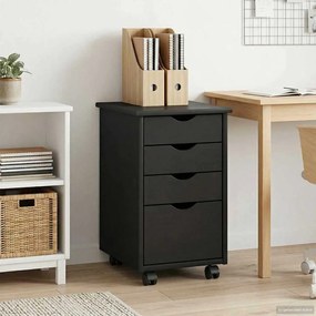 vidaXL Κινητό Ντουλάπι με τροχούς Γκρι 34 x 39 x 56 εκ Στερεό πεύκο