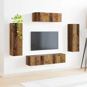 vidaXL Ντουλάπι TV 5 pcs Παλιό ξύλο