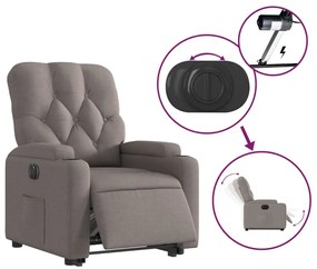 vidaXL Πολυθρόνα Ηλεκτρική Ανακλ.Taupe Υφασμάτινη