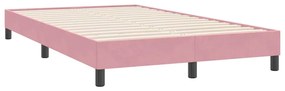 Box Spring κρεβάτι με στρώμα ροζ 120x220 cm Βελούδινο - Ροζ