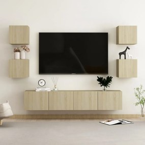 VidaXL Έπιπλο Τηλεόρασης 6 Τεμαχίων Sonoma Δρυς από Επεξ. Ξύλο