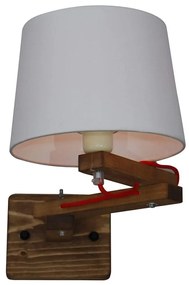 Φωτιστικό Τοίχου - Απλίκα HL-460W 77-3212 Zina White Homelighting Ξύλο,Ύφασμα