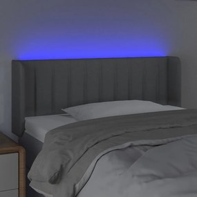 vidaXL Κεφαλάρι Κρεβατιού LED Ανοιχτό Γκρι 83x16x78/88 εκ. Υφασμάτινο