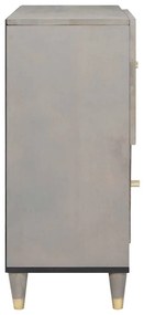vidaXL Πλαϊνό γραφείο με ράφι Γκρι και Χρυσό 80 x 33.5 x 75 εκ