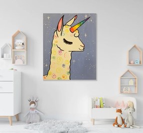 Παιδικός πίνακας σε καμβά Unicorn Lama KNV0467 30cm x 40cm