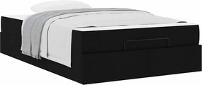 vidaXL Σκελετός κρεβατιού με στρώμα 2 pcs Μαύρο ύφασμα