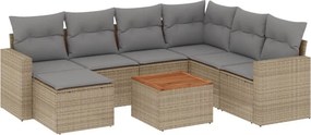 vidaXL Patio Sofa Set 8-θέσια Μικτό μπεζ και γκρι
