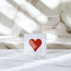 Intra Συλλεκτικό Ξύλινο Παζλ Plywood 4mm - Ευχετήρια κάρτα με το σύμβολο της κόκκινης καρδιάς Σε Ξύλινο Κουτί - Διαστάσεις: 10x10 cm – 25 κομμάτια