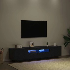 vidaXL Τηλεοπτική ντουλάπα με LED φωτισμό σε Μαύρη Βελανιδιά 180x35x40 εκ από επεξεργασμένο ξύλο