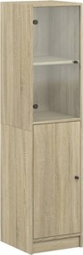 vidaXL Ντουλάπι Sonoma Δρυς 35 x 37 x 142 εκ. με Γυάλινη Πόρτα