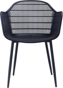 BERRY Πολυθρόνα Μέταλλο Βαφή Μαύρο, PP-UV Μαύρο   6τμχ