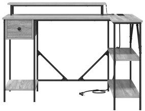 vidaXL Γραφείο Γκρι sonoma 120 x 79 x 86.5 εκ. Επεξεργασμένο ξύλο