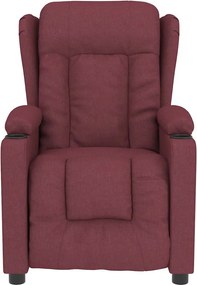 vidaXL Πολυθρόνα Μασάζ Μπορντό Υφασμάτινη