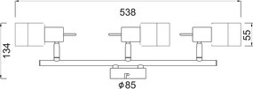 Σποτ Τρίφωτο Aca Platinum MC6563 Chrome