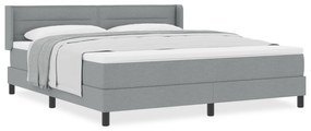 vidaXL Κρεβάτι Box Spring  με Στρώμα, Ανοιχτό Γκρι, 180 x 200 εκ, Ύφασμα