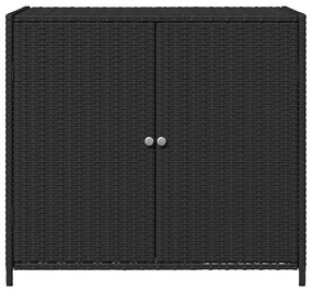 vidaXL Ντουλάπι Αποθήκευσης Κήπου Μαύρο 83x45x76 εκ. Συνθετικό Ρατάν