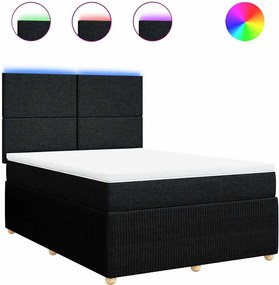 vidaXL Κρεβάτι Boxspring με Στρώμα Μαύρο 160x200 εκ. Υφασμάτινο