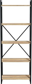 Βιβλιοθήκη Baker pakoworld καρυδί-μαύρο 66x34x180εκ