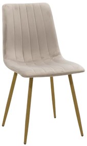 Καρέκλα Noor pakoworld γκρι βελούδο-πόδι φυσικό μέταλλο 44x55x86εκ Model: 264-000013