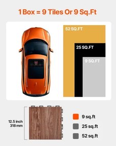 Gym Flooring Set 52 PCS Interlocking PP+PVC Puzzle Rubber Tiles