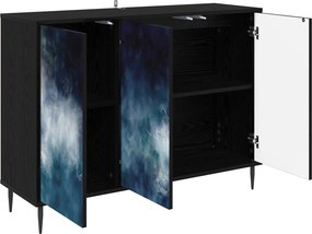 vidaXL Πλαϊνό γραφείο RAALTE Μαύρη Δρυς 102 x 33 x 76 εκ.