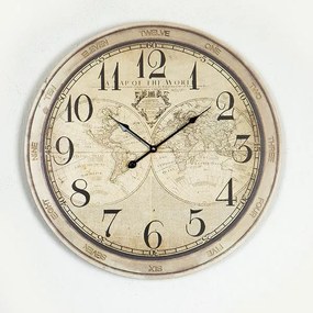 Eurolamp Επιτοίχιο Ρολόι Φ58.2x4.3cm MDF Μαύρο-Φυσικό 753-13033
