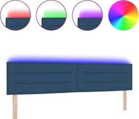 vidaXL LED κεφαλάρι με φώτα λωρίδας LED Μπλε 200 cm Πολυεστέρας