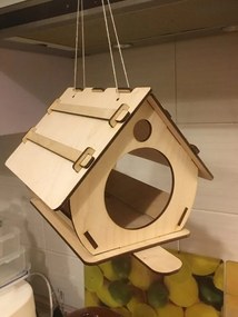 Σετ των 2 Intra απο ξύλο plywood 3mm-4mm πάχος – Ξύλινο ξύλο τροφοδοσίας πουλιών 25x25 cm INTRAVECTRY-MY556513