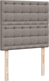 vidaXL Κρεβάτι Boxspring με Στρώμα Taupe 90x190 εκ.Υφασμάτινο