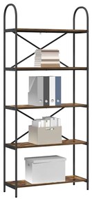 vidaXL Ράφι Βιβλίων Καπνιστή δρυς 80 x 30 x 183 εκ Επεξεργασμένο ξύλο