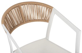 ΠΟΛΥΘΡΟΝΑ ΑΛΟΥΜΙΝΙΟΥ ΛΕΥΚΗ PE RATTAN TEXTLINE 45x63x82Υεκ.HM5891.02 - HM5891.02