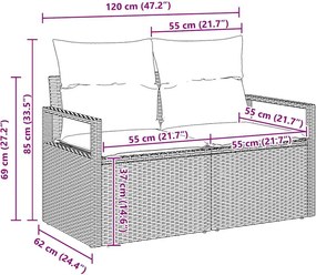 vidaXL Σετ Καναπέ 6 pcs Καφέ συνθετικό ρατάν
