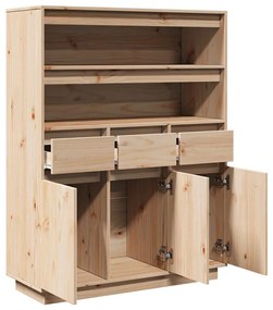 vidaXL Highboard 89x34x116,5 cm Μασίφ ξύλο πεύκο