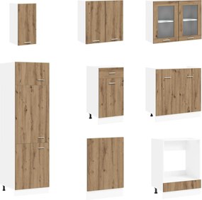vidaXL Μονάδα κουζίνας Lyon 8 pcs Artisan Δρυς Επεξεργασμένο Ξύλο