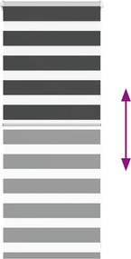 vidaXL Ζέβρα τυφλή Μαύρο Πλάτος υφάσματος 55,9 εκ. Πολυεστέρας