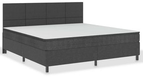 vidaXL Κρεβάτι Boxspring Σκούρο Γκρι 200 x 200 εκ. Υφασμάτινο