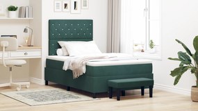 vidaXL Κρεβάτι με ελατήρια Σκούρο πράσινο 120 x 190 cm Βελούδο