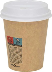 vidaXL Χάρτινα καπάκια καφέ Ø80 mm 8oz 1000 τεμάχια Λευκό πλαστικό