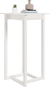 vidaXL Τραπέζι Μπαρ Λευκό 60 x 60 x 110 εκ. από Μασίφ Ξύλο Πεύκου