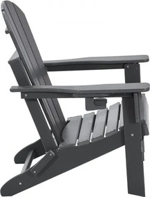 VEVOR Adirondack Chair Plastic Set of 2 All-Weather Folding Fire Pit Gray