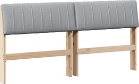 vidaXL Ταπετσαρισμένο κεφαλάρι Ανοιχτό γκρι 150 cm