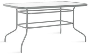 Valor table metal gray-glass 140x80x70cm 140x80x70 εκ.