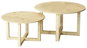 Coffee table Darko set 2 pieces natural 70x70x42 εκ.