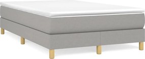 vidaXL Κρεβάτι Boxspring με Στρώμα Ανοιχτό Γκρι 120x200 εκ. Υφασμάτινο